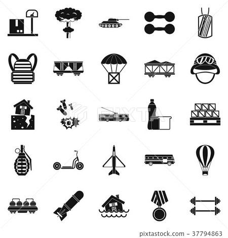 Burden icons set, simple style 37794863