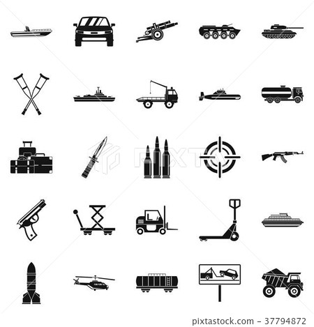 War burden icons set, simple style War burden icons set, simple style 37794872