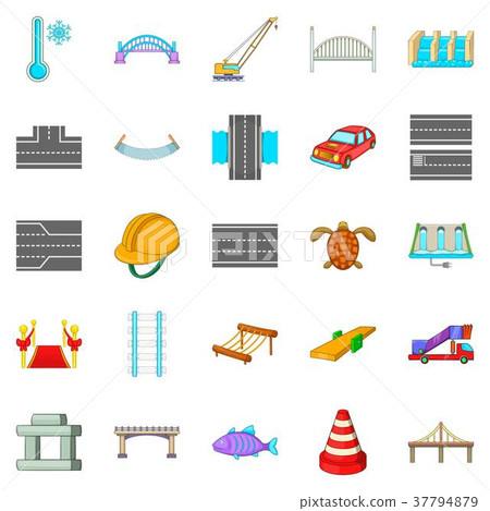 Intersection icons set, cartoon style Intersection icons set, cartoon style 37794879