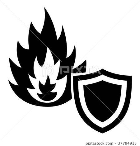 Fire protection icon, simple black style Fire protection icon, simple black style 37794913