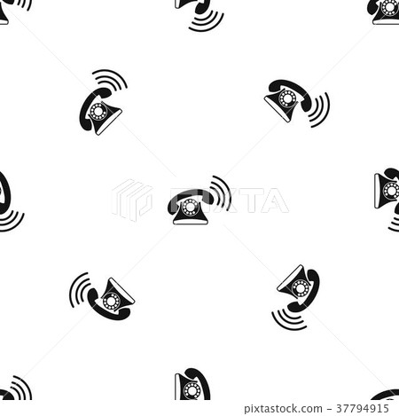 Retro phone pattern seamless black Retro phone pattern seamless black 37794915