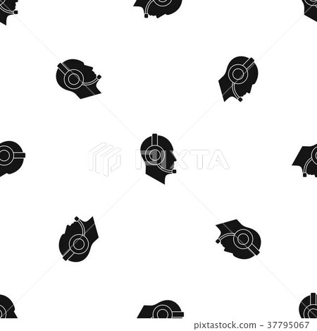 Operator in headset pattern seamless black 37795067
