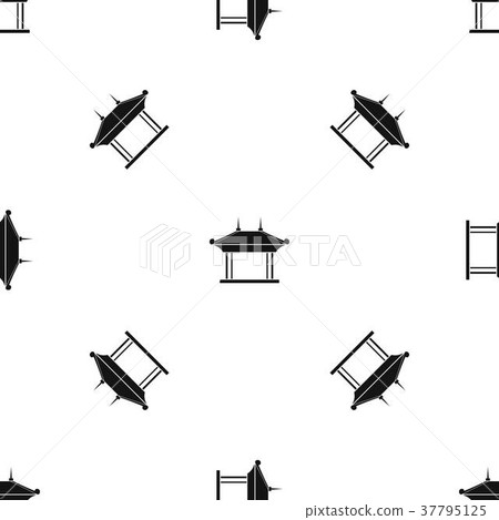 Pagoda pattern seamless black Pagoda pattern seamless black 37795125