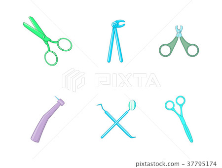 Medical tools icon set, cartoon style 37795174