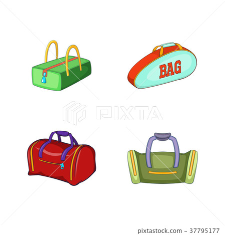 Sport bag icon set, cartoon style Sport bag icon set, cartoon style 37795177