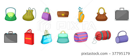 Hand bag icon set, cartoon style 37795179