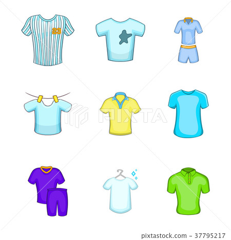 Tshirt icon set, cartoon style Tshirt icon set, cartoon style 37795217