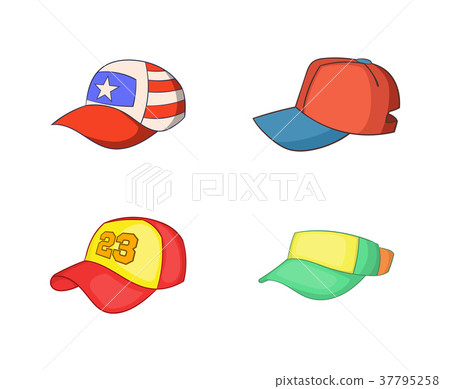 Baseball cap icon set, cartoon style 37795258