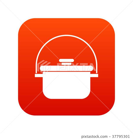 Cooking cauldron icon digital red Cooking cauldron icon digital red 37795301