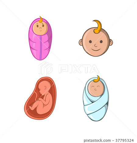 Baby icon set, cartoon style Baby icon set, cartoon style 37795324
