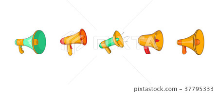 Hand speaker icon set, cartoon style Hand speaker icon set, cartoon style 37795333