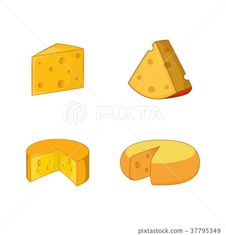 Cheese icon set, cartoon style 37795349