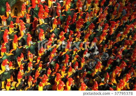 pile of ceramic rooster figure sculpture pile of ceramic rooster figure sculpture 37795378