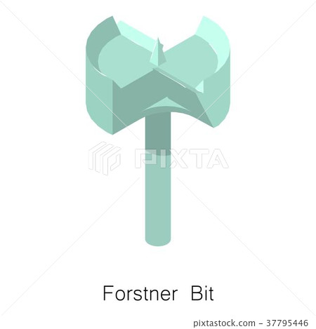Forstner bit drill icon, isometric 3d style Forstner bit drill icon, isometric 3d style 37795446