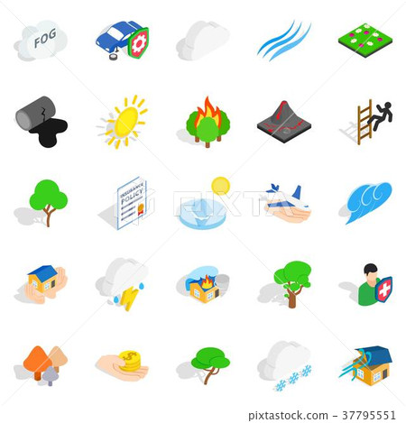 Scourge icons set, isometric style 37795551