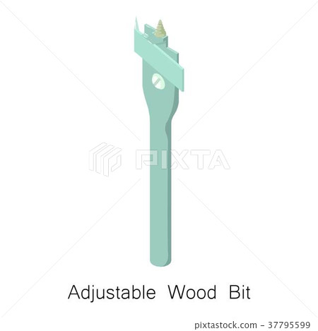Adjustable wood bit icon, isometric 3d style 37795599