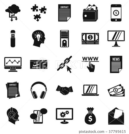 Portfolio site icons set, simple style Portfolio site icons set, simple style 37795615