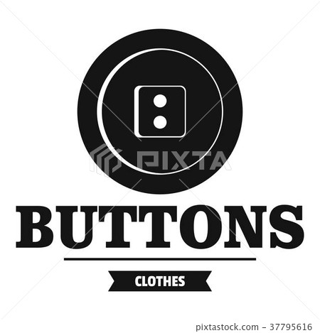 Clothes button textile logo, simple black style Clothes button textile logo, simple black style 37795616