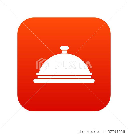 Restaurant cloche icon digital red 37795636