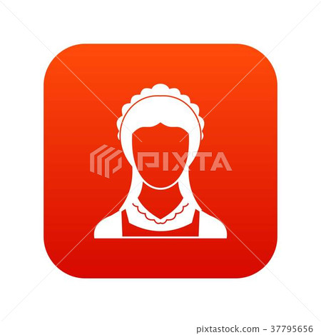 Cleaning household service maid icon digital red Cleaning household service maid icon digital red 37795656