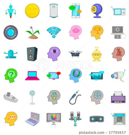 Internet video icons set, cartoon style Internet video icons set, cartoon style 37795657
