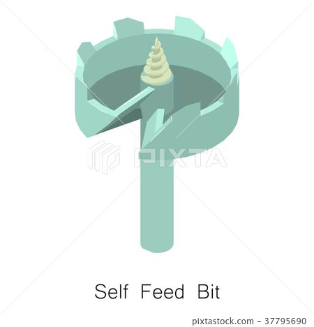 Self feed bit icon, isometric 3d style 37795690