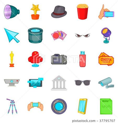 Watch icons set, cartoon style Watch icons set, cartoon style 37795707