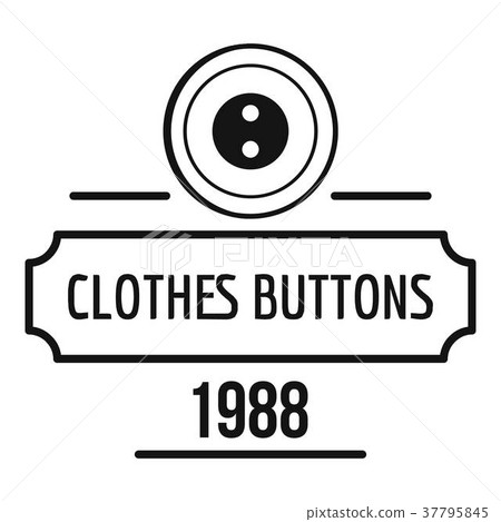 Clothes button service logo, simple black style 37795845