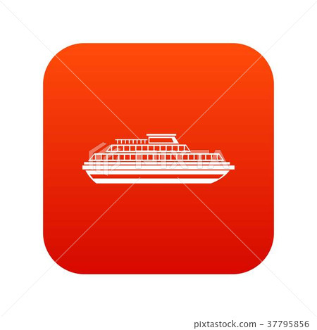 Cruise ship icon digital red - Stock Illustration [37795856] - PIXTA