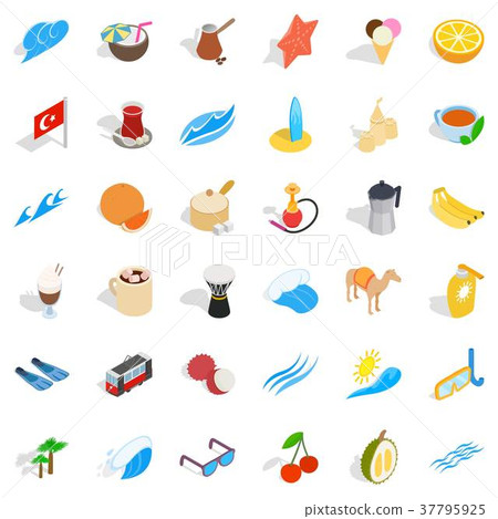 Istambul icons set, isometric style 37795925