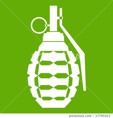 Hand grenade, bomb explosion icon green Hand grenade, bomb explosion icon green 37795953