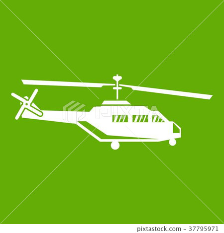 Military helicopter icon green 37795971
