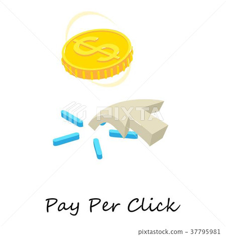 Pay per click icon, isometric 3d style Pay per click icon, isometric 3d style 37795981
