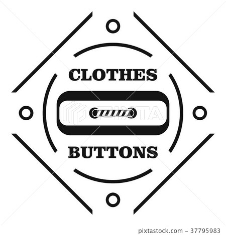 Clothes button plastic logo, simple black style Clothes button plastic logo, simple black style 37795983