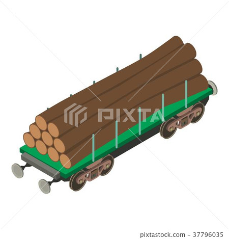 Wagon wood icon, isometric 3d style 37796035