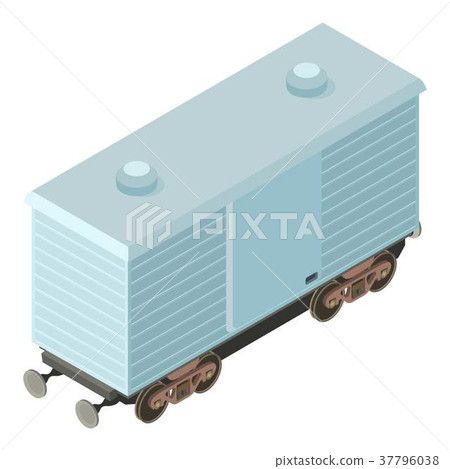 Wagon logistic icon, isometric 3d style Wagon logistic icon, isometric 3d style 37796038
