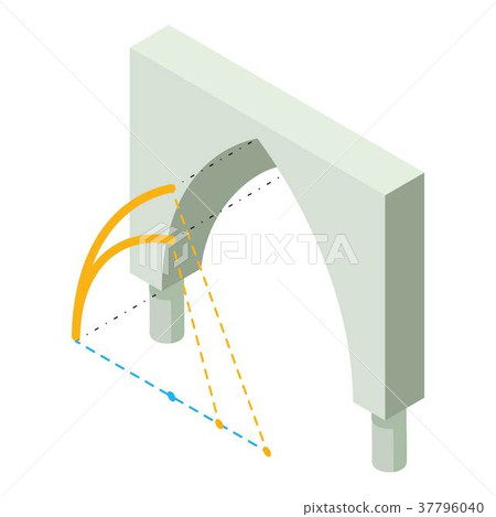 Arch classic icon, isometric 3d style Arch classic icon, isometric 3d style 37796040