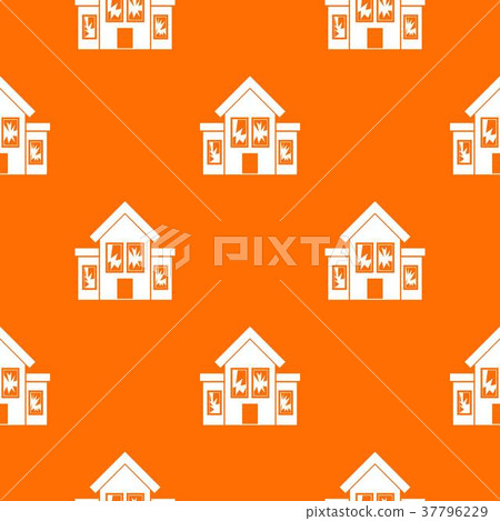 House with broken windows pattern seamless 37796229
