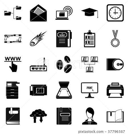 Scribe icons set, simple style - Stock Illustration [37796387] - PIXTA