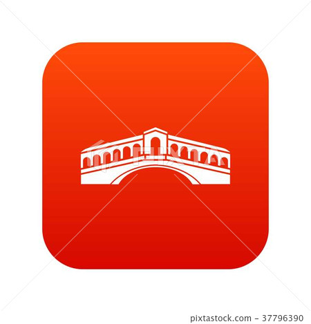 Venice bridge icon digital red Venice bridge icon digital red 37796390