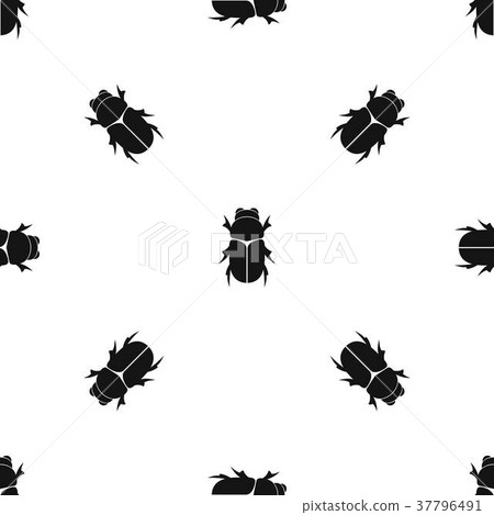 Chafer beetle pattern seamless black Chafer beetle pattern seamless black 37796491
