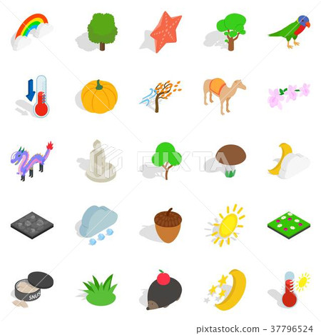 Beast world icons set, isometric style Beast world icons set, isometric style 37796524