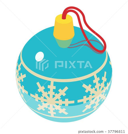 Christmas ball icon, isometric 3d style Christmas ball icon, isometric 3d style 37796811