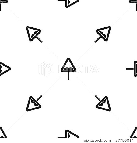Uneven triangular road sign pattern seamless black 37796814