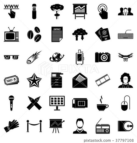 Journalist icons set, simple style Journalist icons set, simple style 37797108