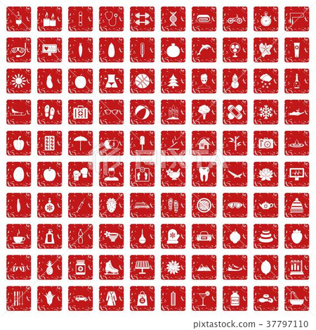 100 women health icons set grunge red 100 women health icons set grunge red 37797110