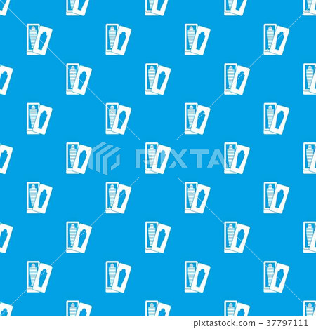 Mummy in sarcophagus pattern seamless blue 37797111