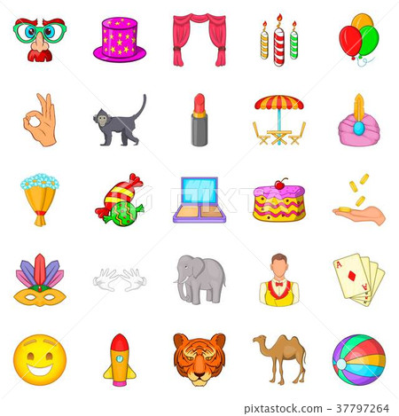 Circus performer icons set, cartoon style 37797264