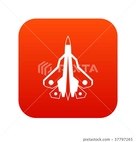 Military fighter plane icon digital red Military fighter plane icon digital red 37797265