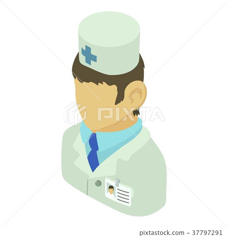 Doctor man asian icon, isometric 3d style Doctor man asian icon, isometric 3d style 37797291